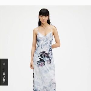 Bryony Valley Midi Slip Dress All Saints Size 4